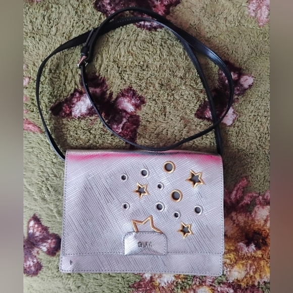 GUM Gianni Chiarini Design Handbags - GUM Gianni Chiarini Design - Metallic Silver Shoulder//Clutch Bag - Star Detail